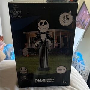 NWB Disney Black and White Jack Skellington Inflatable Halloween